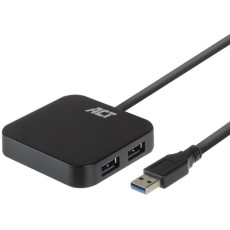 ACT USB Hub 4 Port met stroomadapter