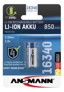 Ansmann 16340 RCR123A Li Ion 850mAh