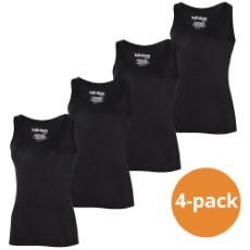 Apollo Singlet Dames Bamboo Zwart 4 pack M