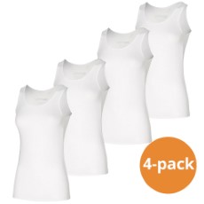 Apollo Singlet Dames Bamboo Wit 4 pack S