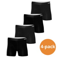 Apollo Boxershorts Heren Bamboo Basic Zwart 4 pack L