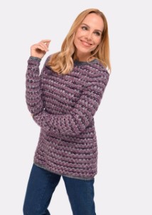 Pullover zwart | paars | steengrijs | gestreept | Size 24