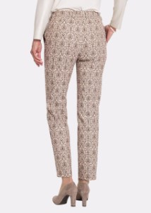 Jacquard stretchbroek met een mooie glans bruin | beige | gedess | Size 23