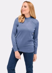 Pullover met opstaande kraag blauw | Size 24