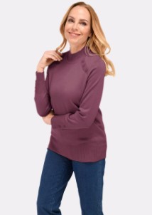 Pullover met opstaande kraag paars | Size 24