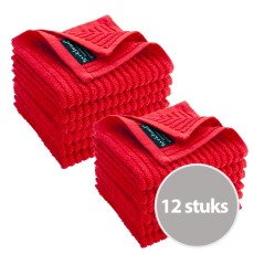 Byrklund Vaatdoek Clean en Shiny Rood 12 stuks