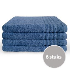 Byrklund Handdoek 70 x 140 cm 500gram Blauw 6 stuks