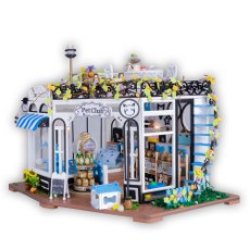 Crafts en Co Modelbouwpakket Miniatuur Poppenhuis Dierenwinkel The Pet Club