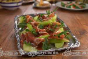 Salade serranoham als hapje