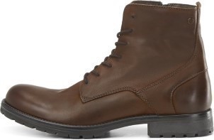 Jack en Jones Veterboots JFWORCA Leer Bruin Maat 43