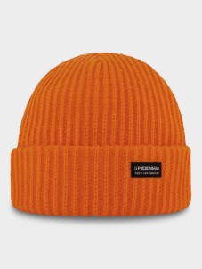 Poederbaas Muts Royal Rib Beanie Oranje