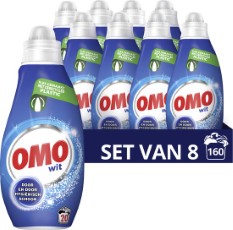 Omo Klein en Krachtig Wit Vloeibaar Wasmiddel 8 x 20 wasbeurten Voordeelverpakking