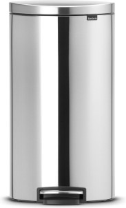 Brabantia Prullenbak FlatBack plus Pedaalemmer 30L Zilver