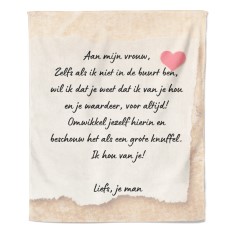 Valentijn Fleecedeken Aan Mijn Vrouw