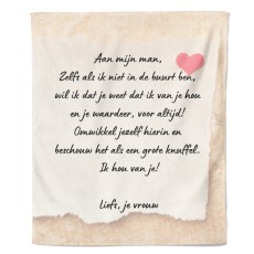 Valentijn Fleecedeken Aan Mijn Man