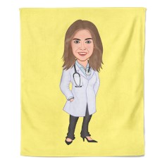 Cartoon Fleecedeken Female Doctor