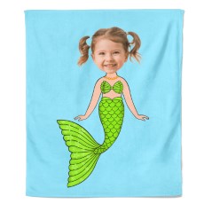 Cartoon Fleecedeken Mermaid