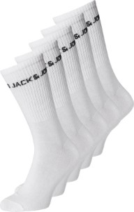 Jack en Jones Sokken JacBasic Heren 5 paar Wit One Size