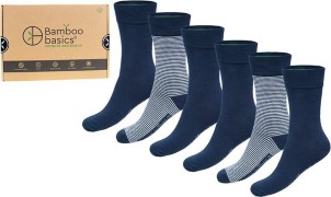 Bamboo Basics Sokken Beau Unisex 6 paar Navy Blauw Gestreept Size 35|40