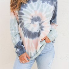Womens Loose Tie Dye Top Long Sleeve Crew Neck T shirts Casual Every Day Tops Womens Clothing