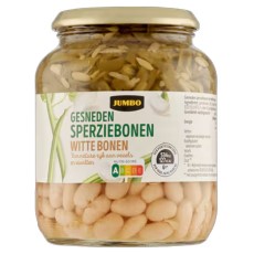 Jumbo Gesneden Sperziebonen met Witte Bonen Glazen Pot 680g