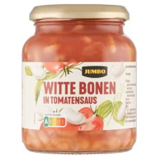 Jumbo Witte Bonen in Tomatensaus Glazen Pot 340g