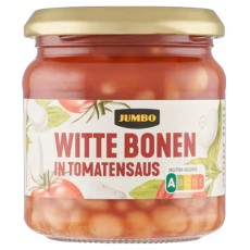 Jumbo Witte Bonen in Tomatensaus Glazen Pot 180g