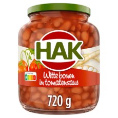 Hak Witte Bonen in Tomatensaus Glazen Pot 720g