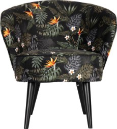 WOOOD Bo Fauteuil Velvet Bloem Print 71 x 69 x 76 cm